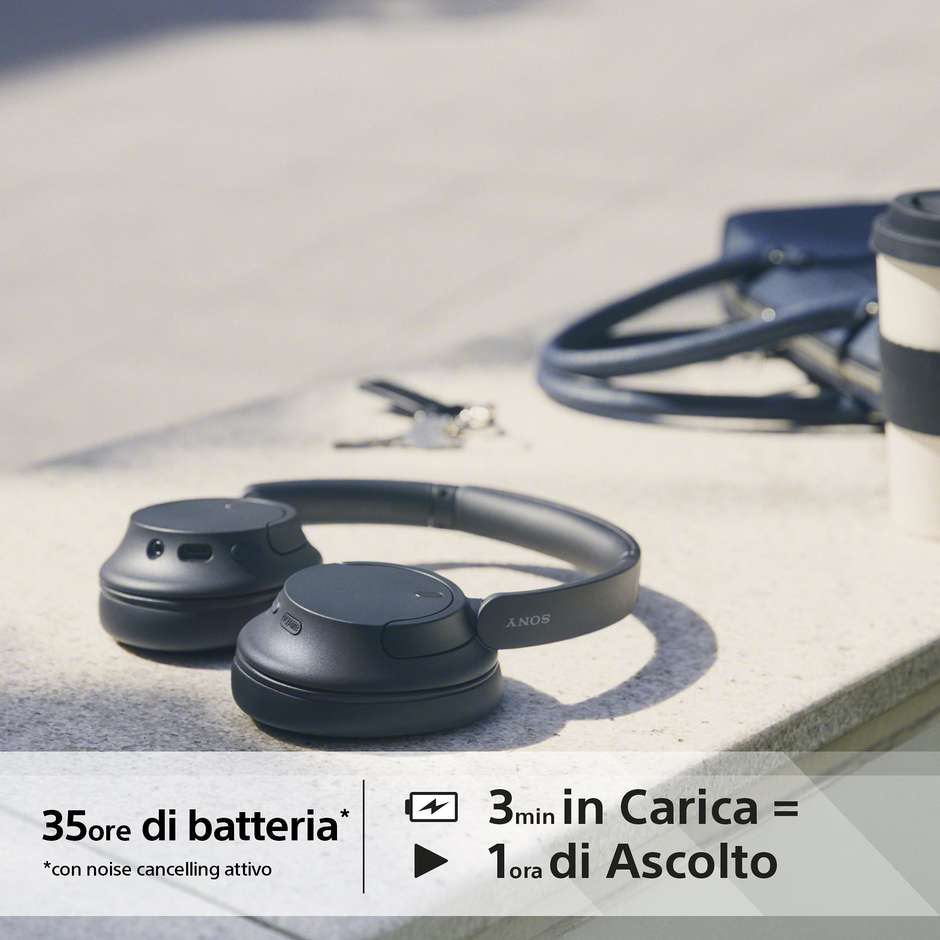 Sony WH-CH720N Cuffie Bluetooth Over-Ear ANC 35h Ricarica Rapida Nero