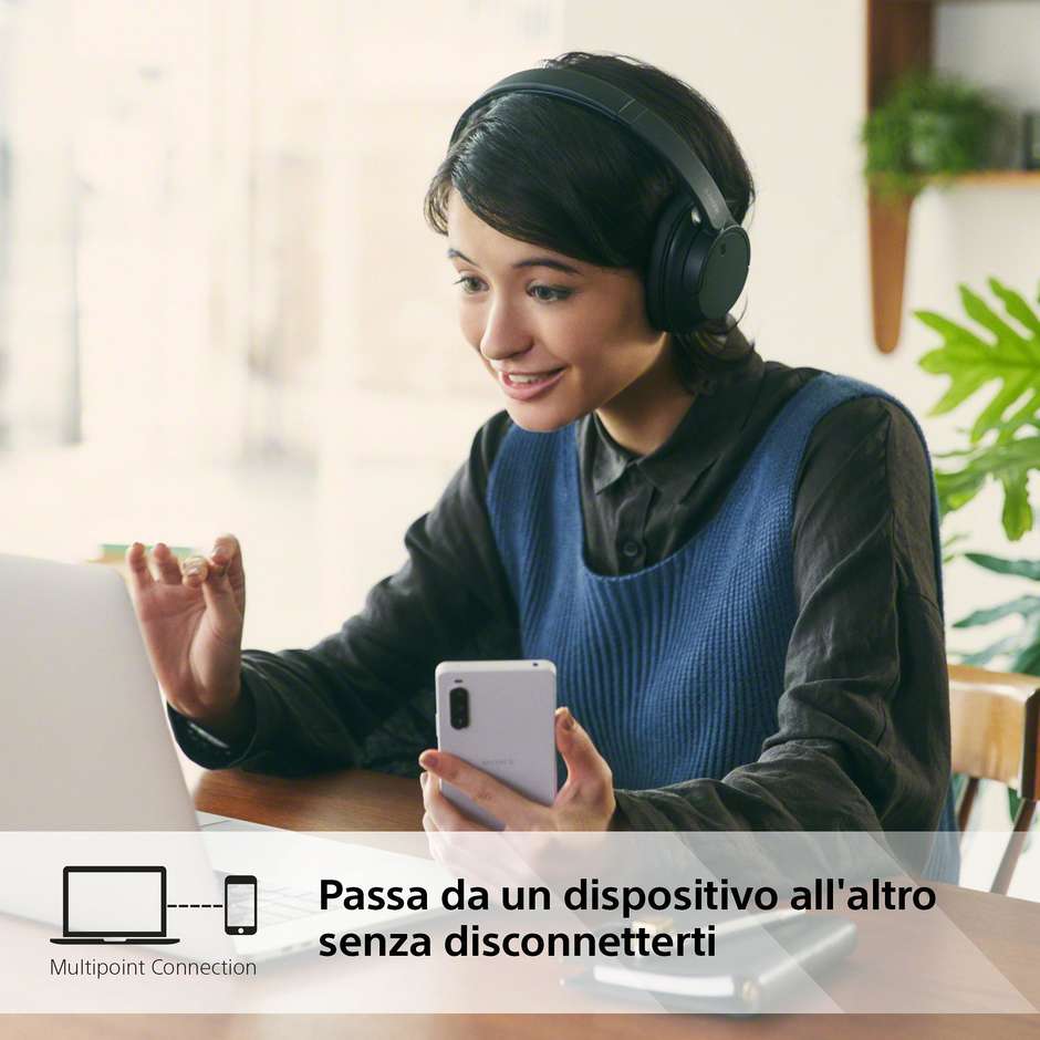 Sony WH-CH720N Cuffie Bluetooth Over-Ear ANC 35h Ricarica Rapida Nero
