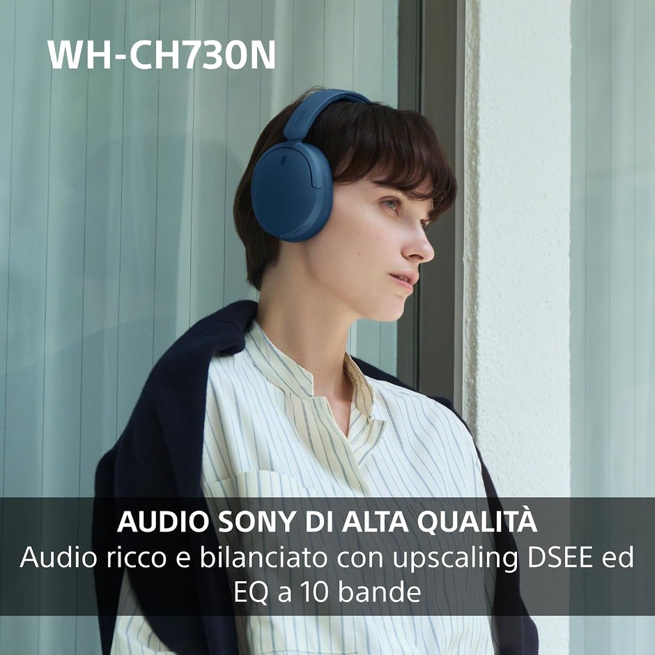 Sony WH-CH730N Cuffie Bluetooth 6.0 con cancellazione del rumore pieghevoli beige