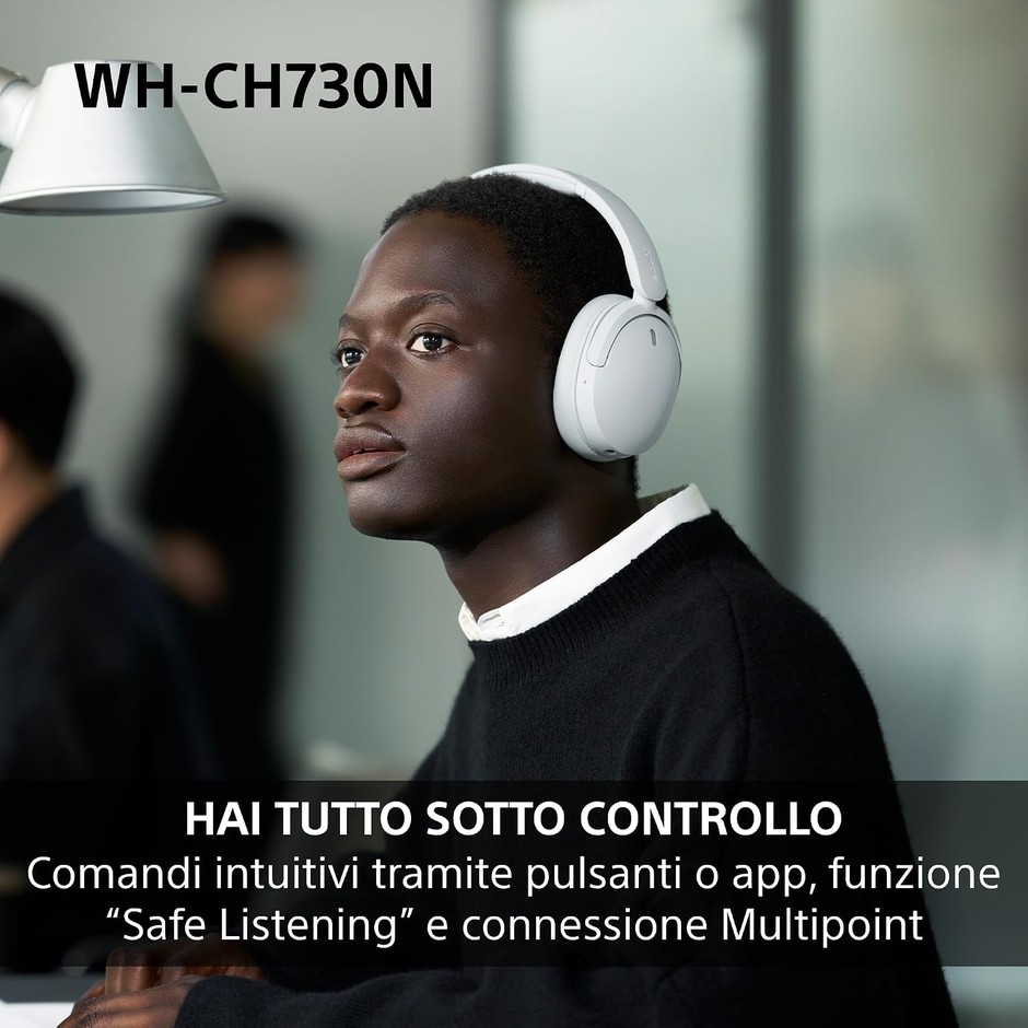 Sony WH-CH730N Cuffie Bluetooth 6.0 con cancellazione del rumore pieghevoli nere