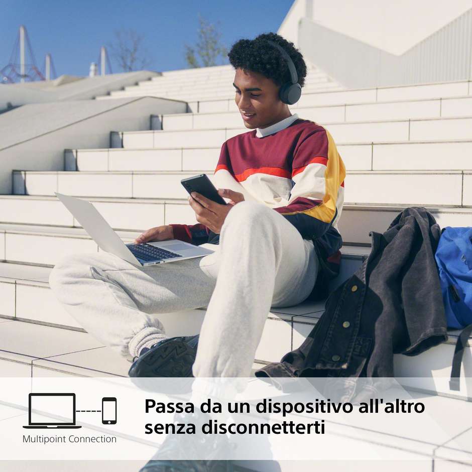 SONY WHCH520B.C Cuffie Wireless Bluetooth con Microfono Integrato Autonomia 50 Colore Black