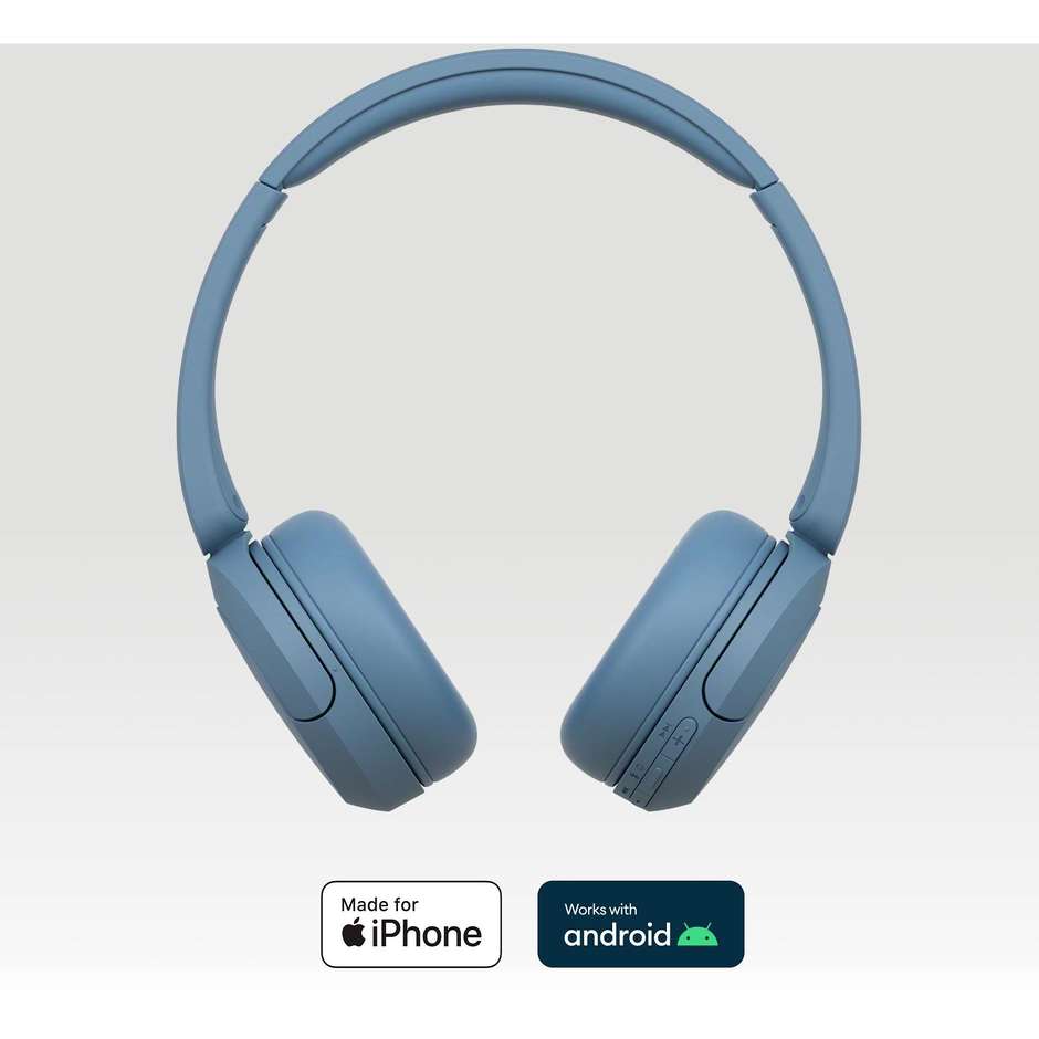 SONY WHCH520L.C Cuffie Wireless Bluetooth con Microfono Integrato Autonomia 50 Colore Blue