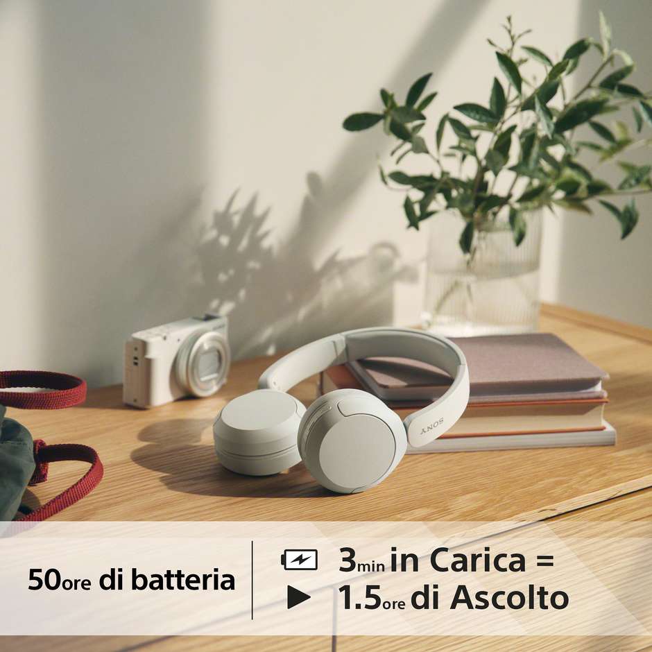 Sony WHCH520W.C Cuffie Wireless Bluetooth ad Alta Risoluzione Nero