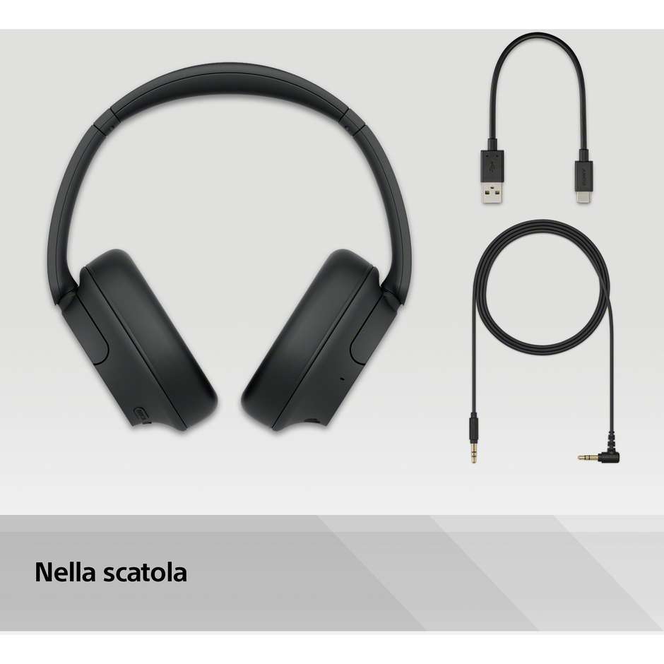SONY WHCH720NB. Cuffie Wireless Bluetooth con Microfono Integrato Cancellazione Attiva del Rumore ANC Colore Black