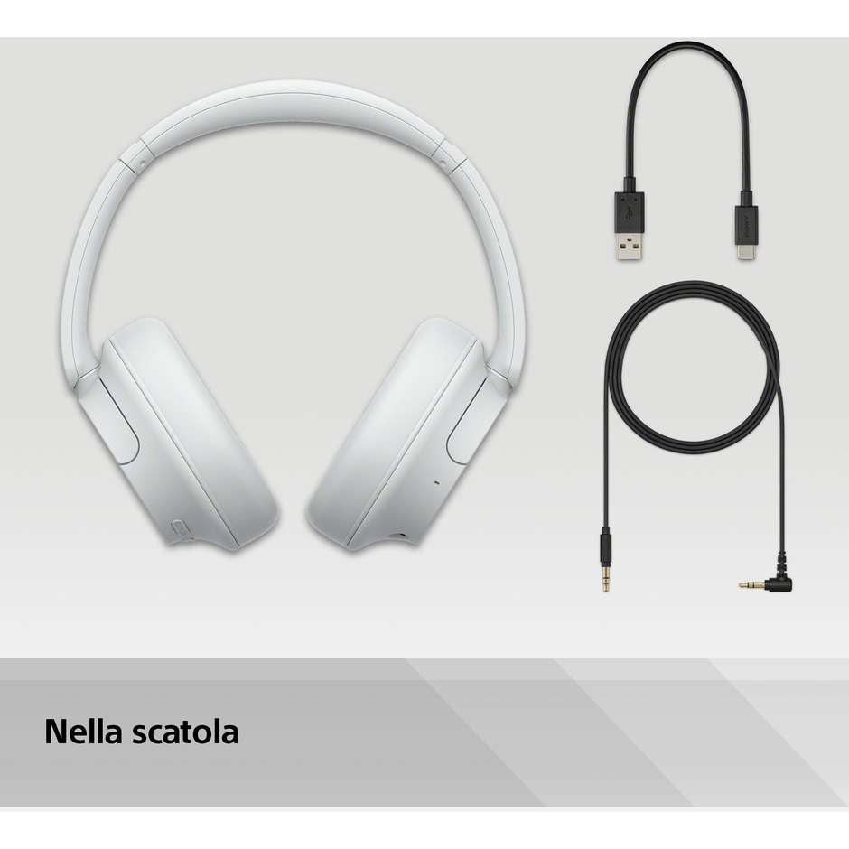 Sony WHCH720NW Cuffie Wireless Bluetooth Colore Bianco