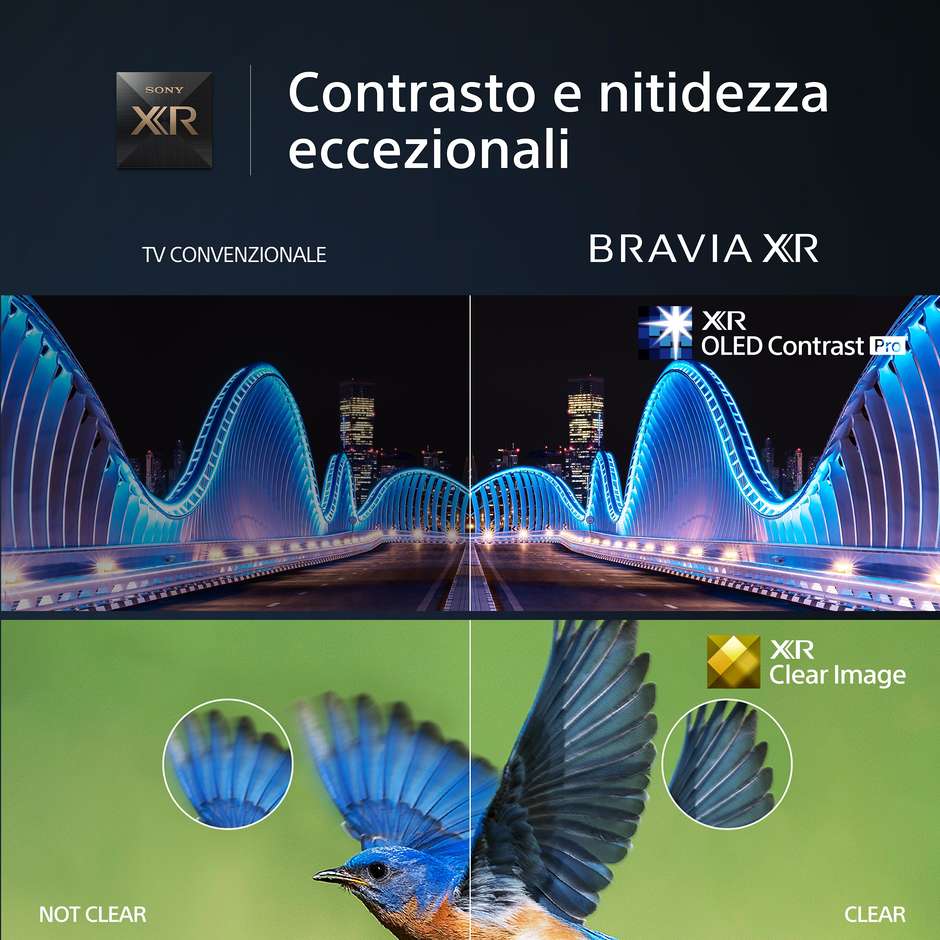 SONY XR55A80LAE Smart TV 55" OLED 4K Ultra HD Colore Black
