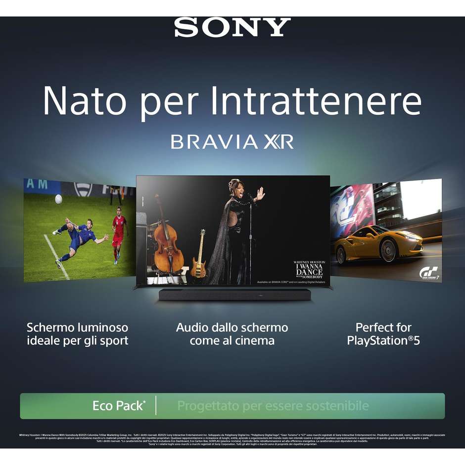 Sony XR83A80LPA Tv OLED 83" 4K ULTRA HD Smart Tv Wi-Fi Classe F Colore Nero