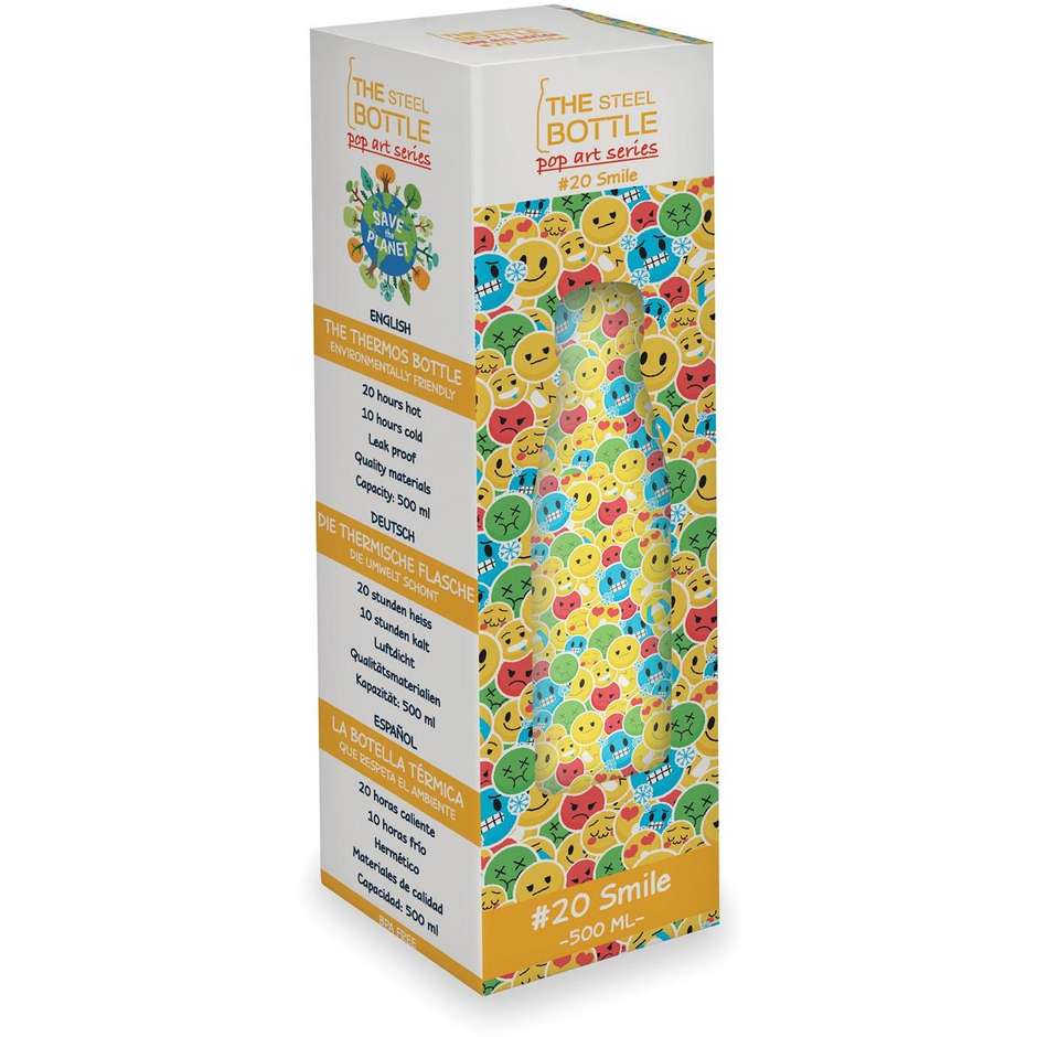 Steelbottle STEELSMILE Borraccia Termica Caldo-Freddo 500 ml Acciaio Inox Multicolore