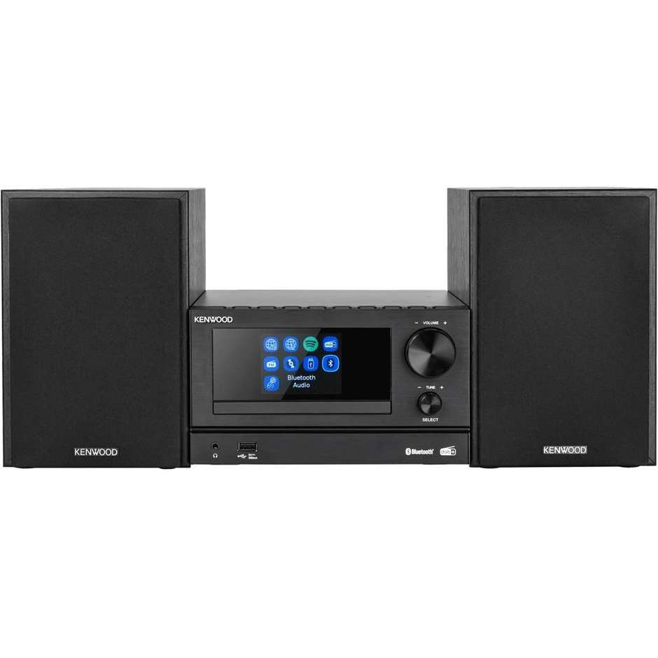 stereo micro dab+ bt wifi cd usb aux black 60w