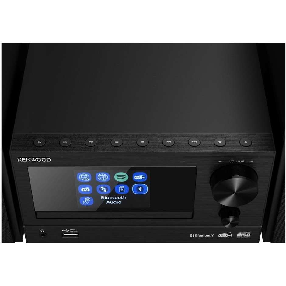 stereo micro dab+ bt wifi cd usb aux black 60w