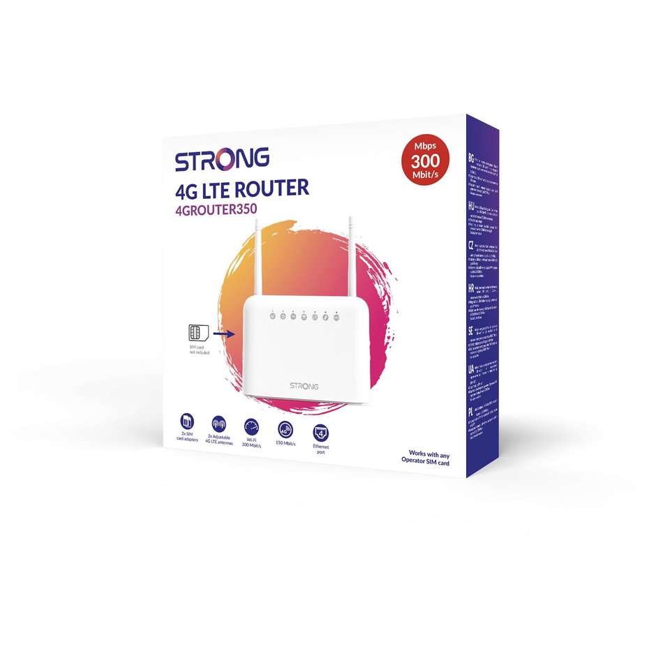 Strong 4G LTE Router 350 Wi-Fi 4 con quattro porte Fast Ethernet