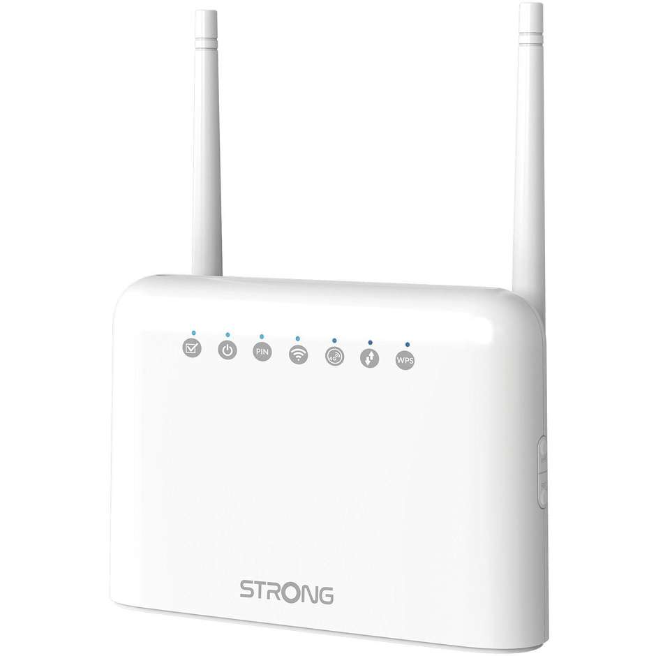 Strong 4G Router 350 Router 4G LTE 150Mbps con Wi-Fi N300 4 Porte LAN e 2 Antenne Esterne Rimovibili - Bianco