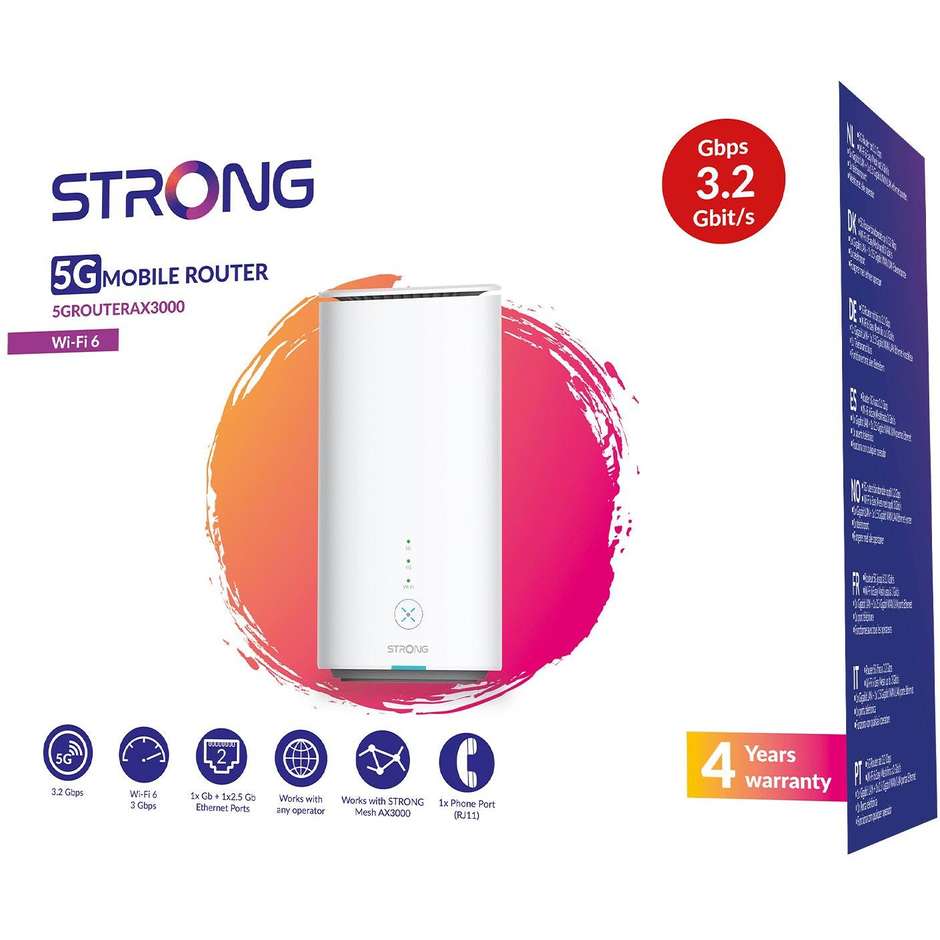 Strong 5G Router AX3000 con NanoSIM, 2 porte LAN Gigabit e USB-A