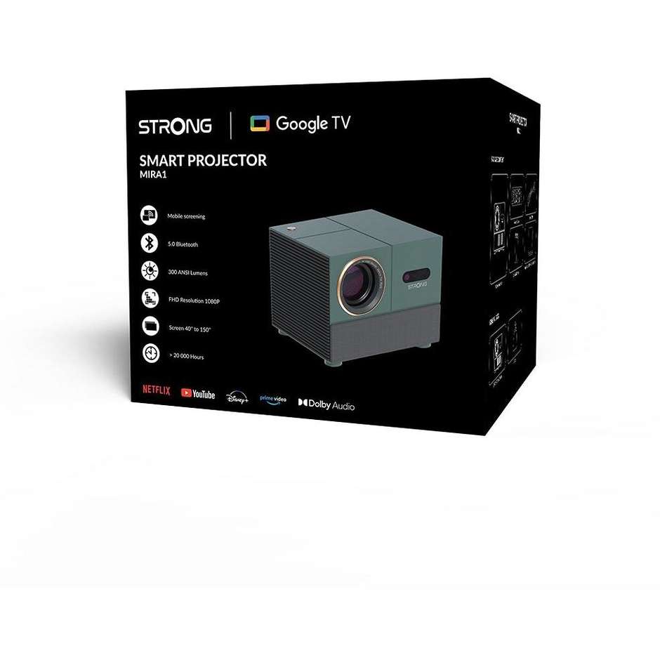 STRONG MIRA1 Videoproiettore Home Cinema ad Alta Definizione con Lampada a Lunga Durata Colore Green