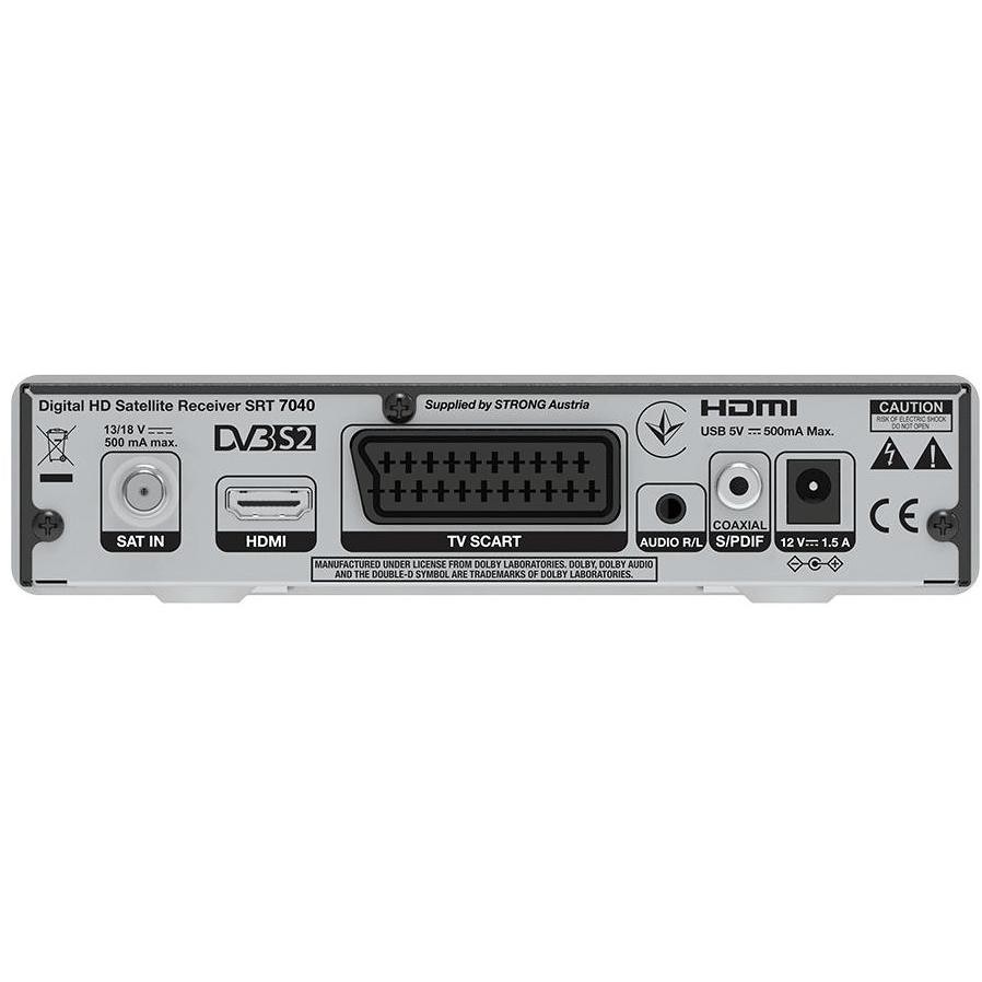 Strong SRT 7040 Decoder Satellitare DVB-S2 FTA HDMI USB SCART Nero