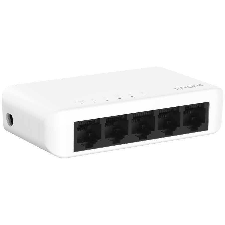 Strong SW5000P Switch Desktop 5 Porte Gigabit Ethernet 10/100/1000Mbps Chassis Compatto Fanless - Bianco