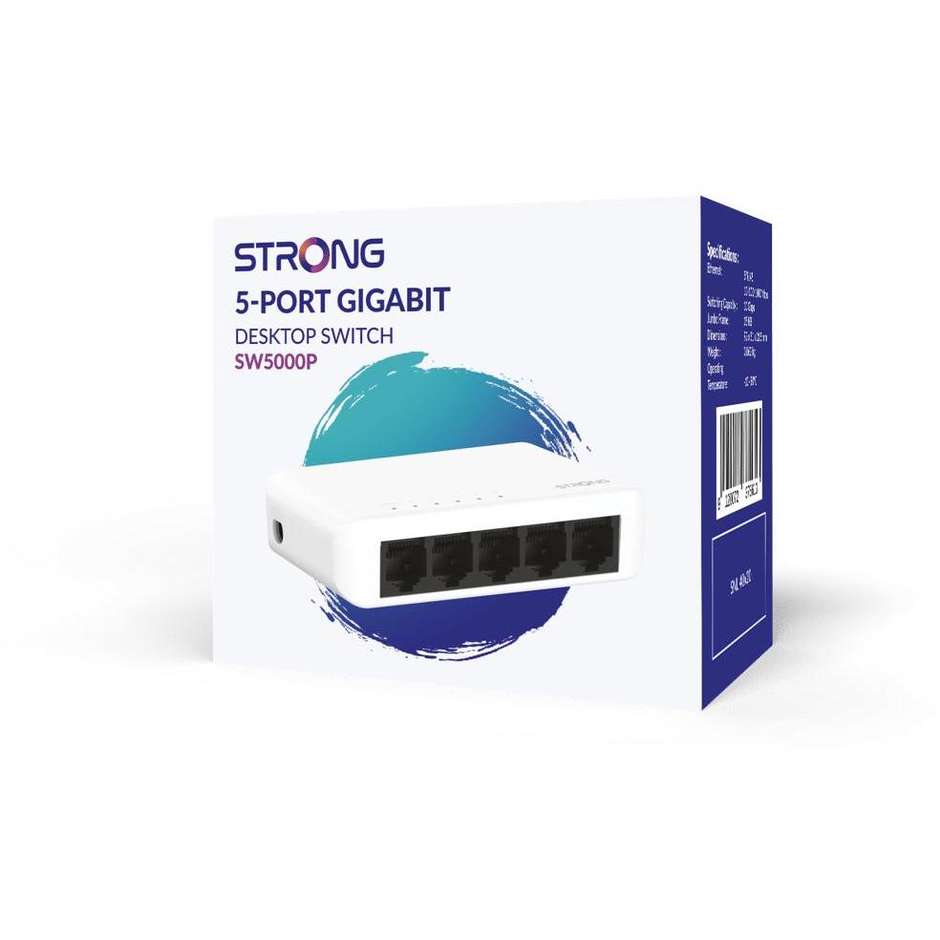 Strong SW5000P Switch di rete Gigabit Ethernet (10/100/1000) Colore Bianco