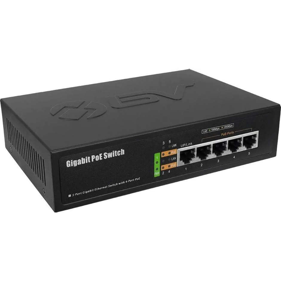 STRONG SW5011POE+ Switch Gigabit PoE+ 6 Porte 100W, Uplink RJ45 e SFP