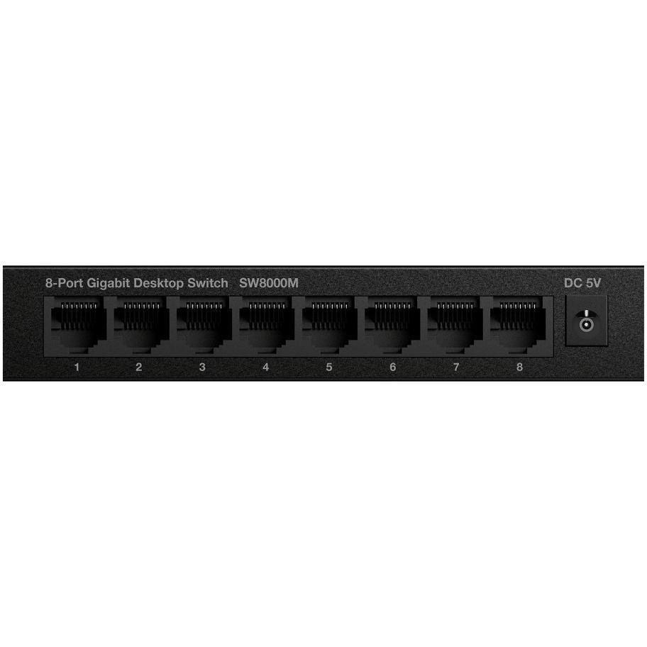 Strong SW8000M Switch Desktop 8 Porte Gigabit Ethernet 10/100/1000Mbps Chassis Metallico Fanless - Nero