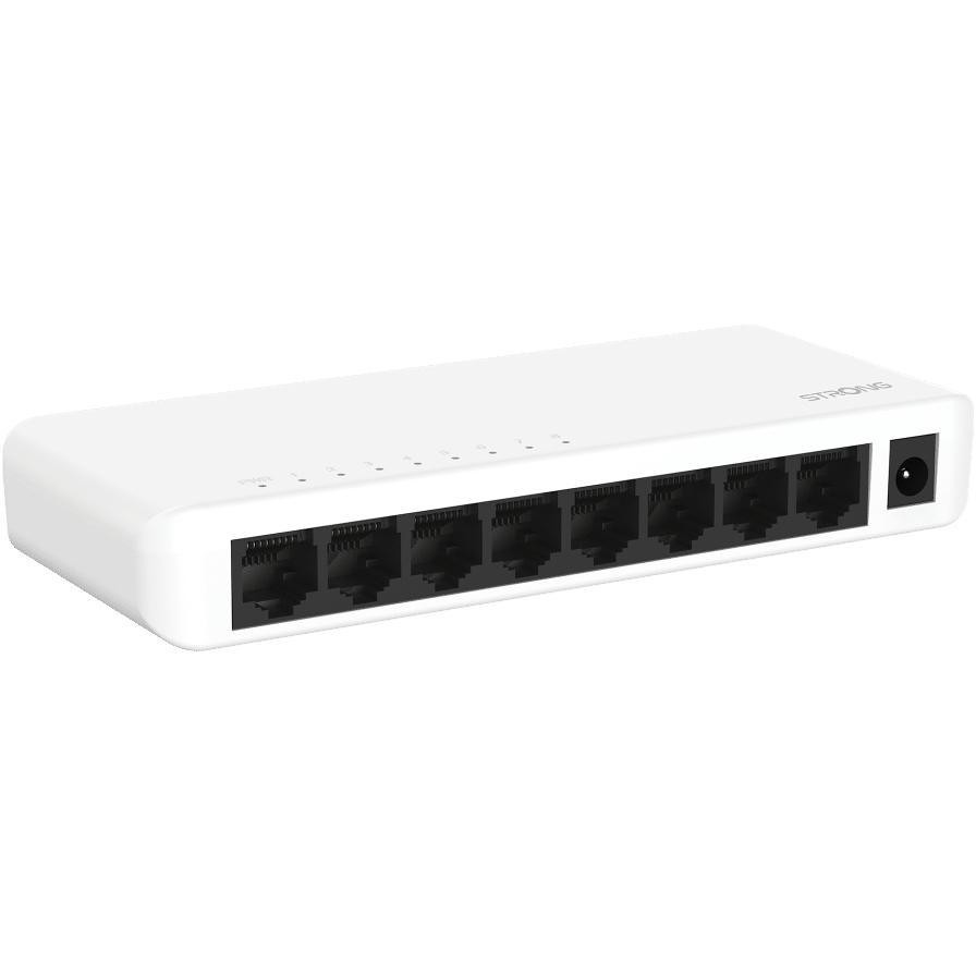 Strong SW8000P Switch Desktop 8 Porte Gigabit Ethernet 10/100/1000 Chassis Plastico Bianco