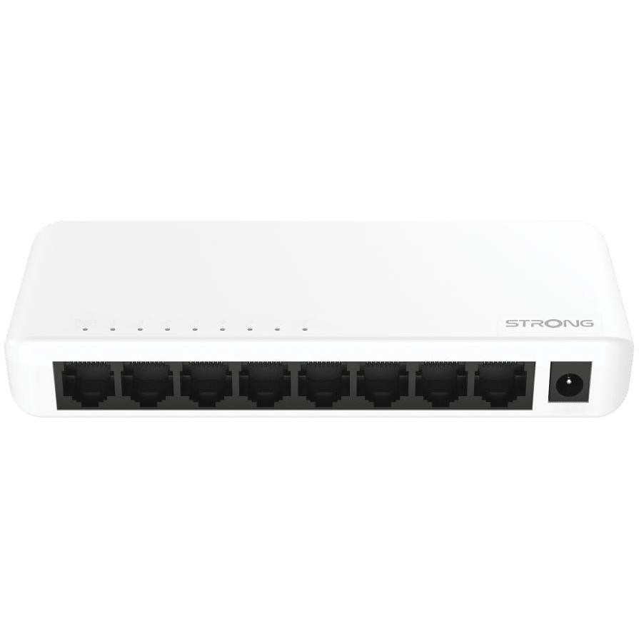 Strong SW8000P Switch Desktop 8 Porte Gigabit Ethernet 10/100/1000Mbps Chassis Compatto Fanless - Bianco