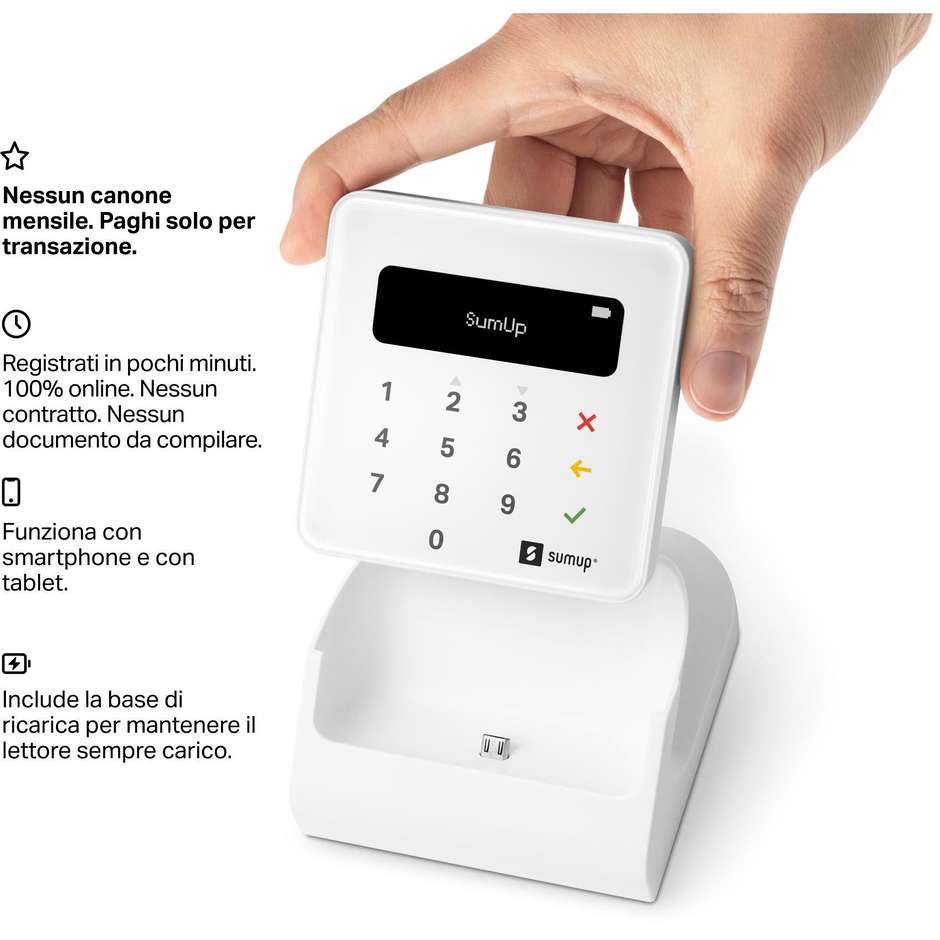 SumUp Air Bundle terminale POS Bluetooth con NFC, bianco