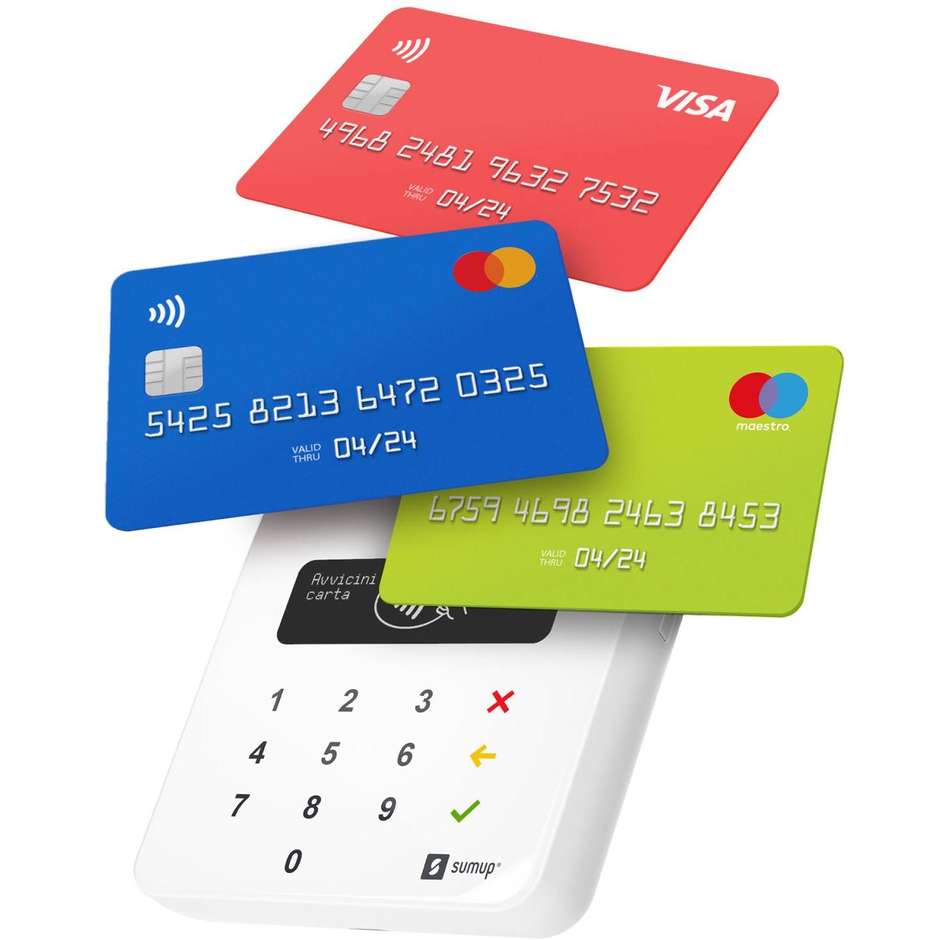 SumUp Air terminale POS Bluetooth con NFC e display OLED, bianco