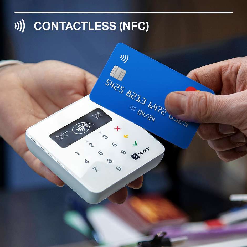 SumUp Air terminale POS Bluetooth con NFC e display OLED, bianco