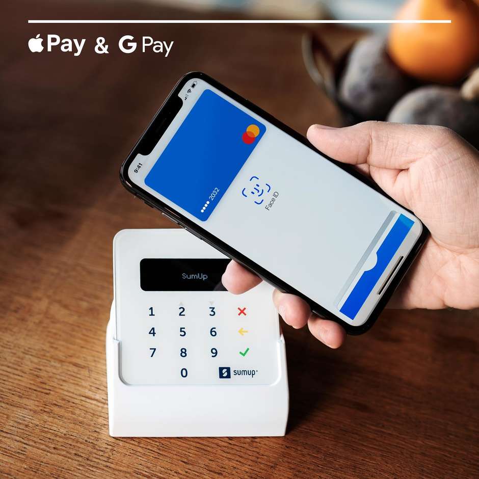 SumUp Air terminale POS Bluetooth con NFC e display OLED, bianco