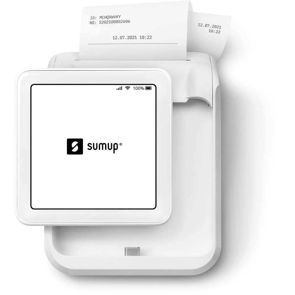 Sumup Lettore card pagamenti mobile + Stampante Colore Bianco