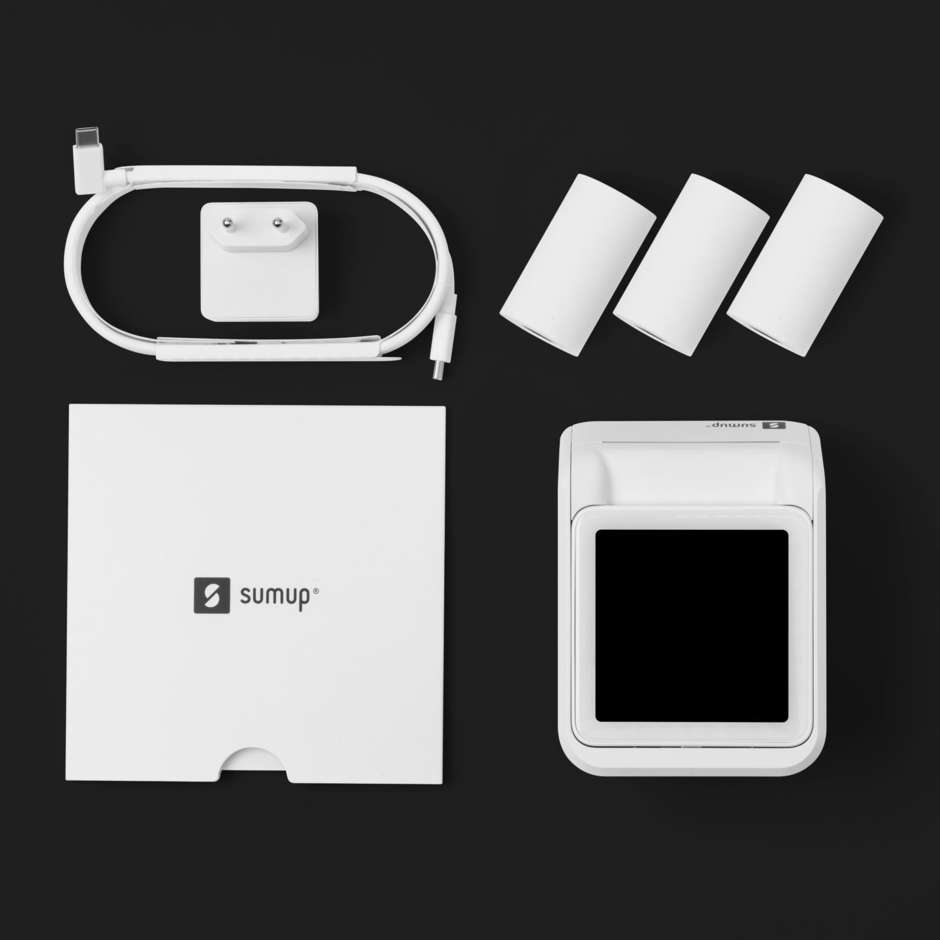 SumUp Solo con stampante, terminale POS Wi-Fi e 4G, bianco