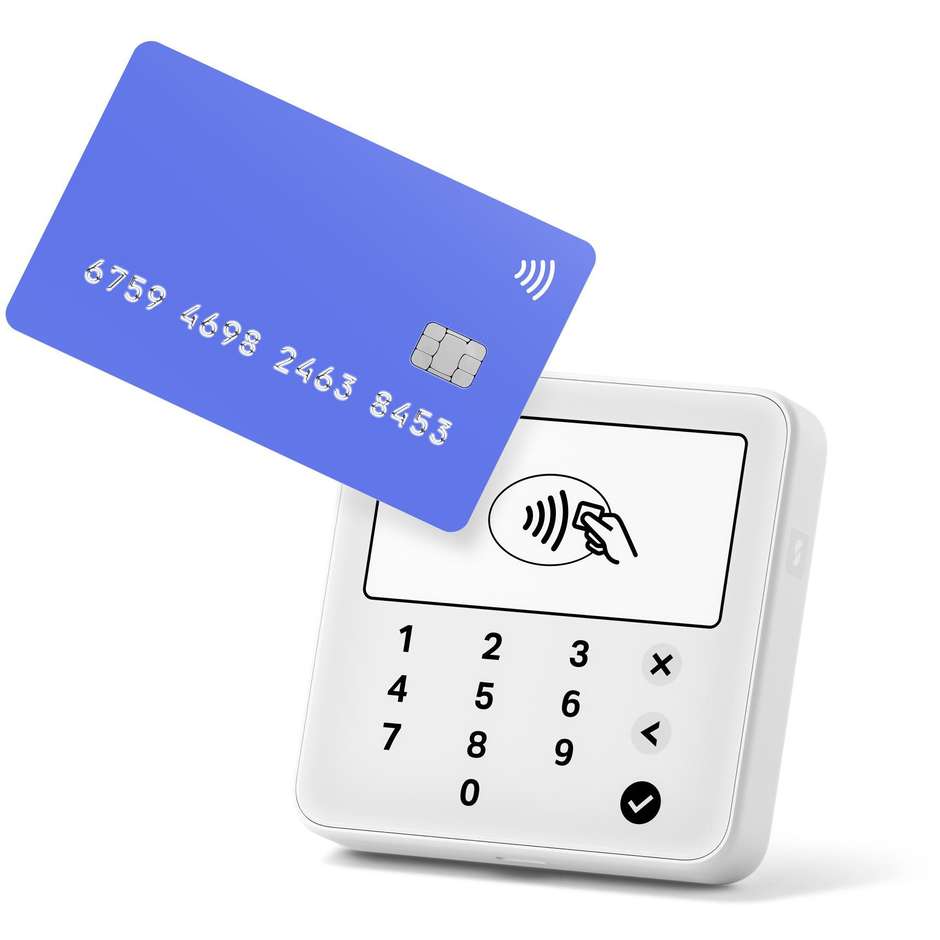 SumUp Solo Lite Bundle POS Mobile Contactless con Base di Ricarica da Banco Bianco BUN-SUL-003