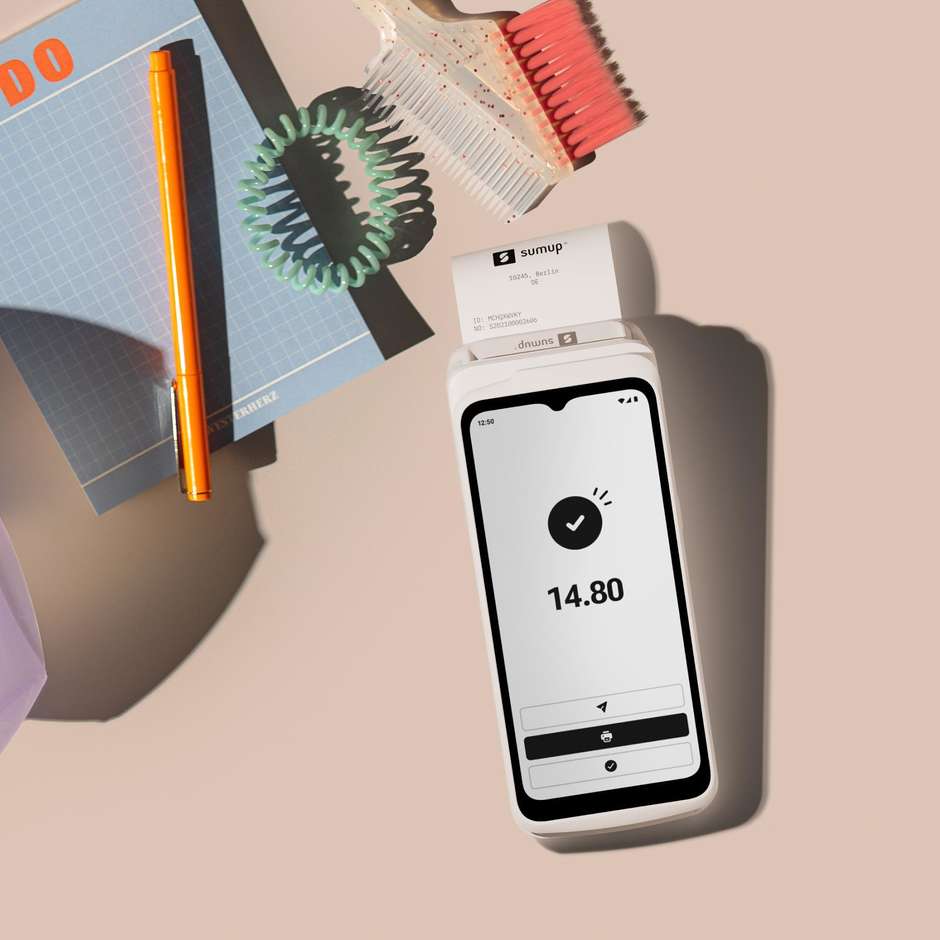 SumUp Terminal Lettore POS Wi-Fi + 4G NFC Bluetooth Bianco