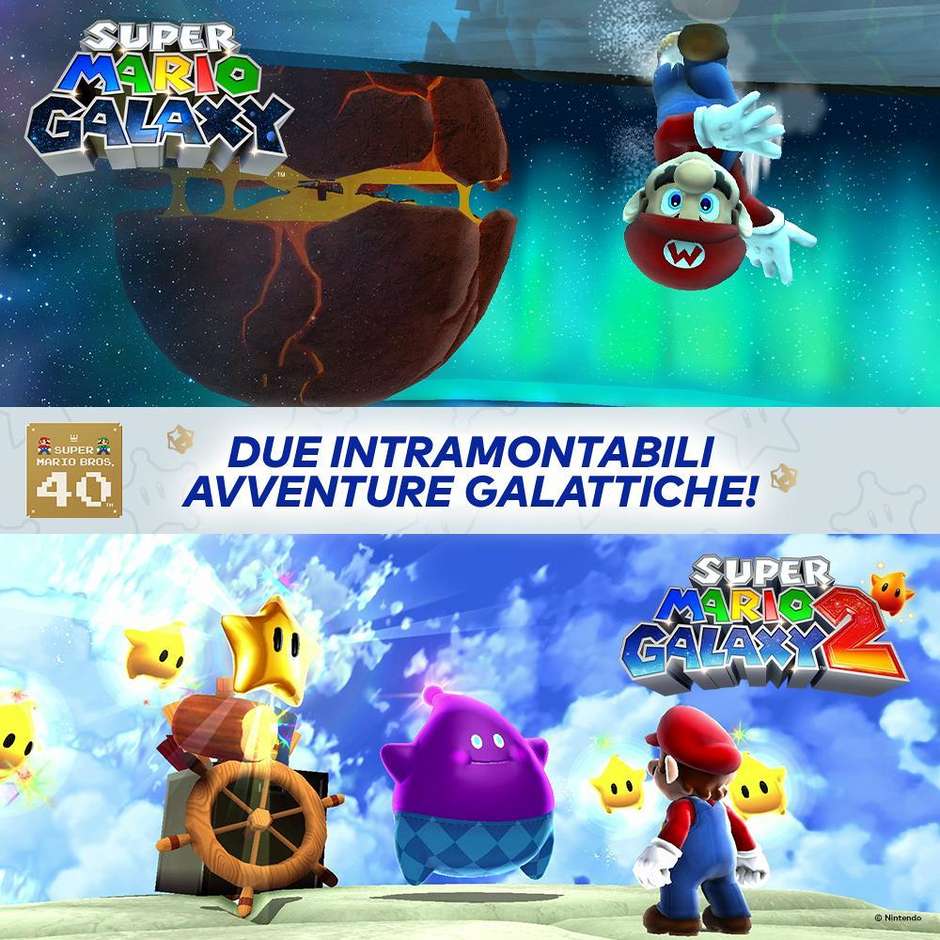 Super Mario Galaxy 1 + 2 Collezione Stellare per Nintendo Switch (10016140) Bundle Due Giochi Rimasterizzati in HD Italiano Scheda di Gioco