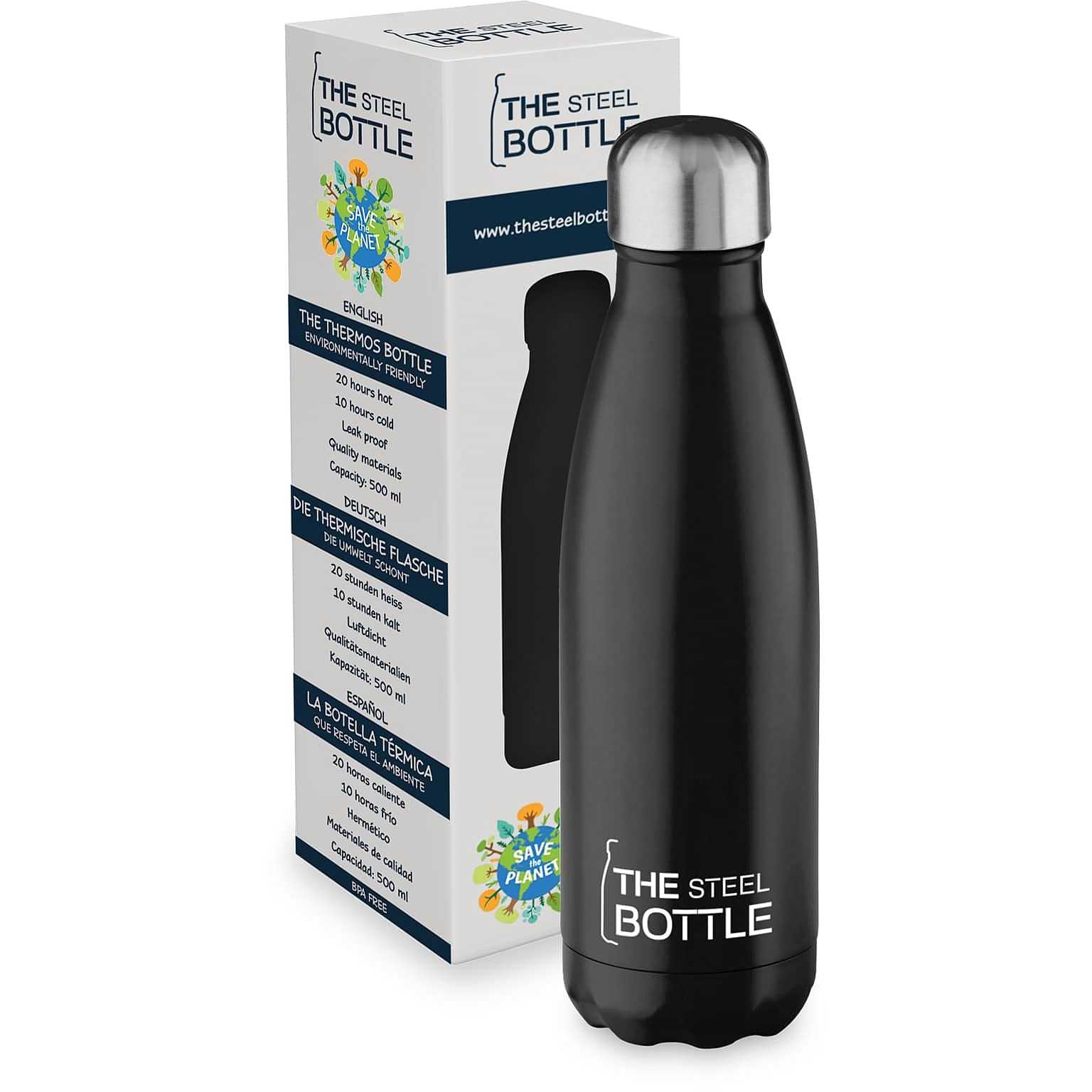 T-Tex The Steel Bottle bottiglia termica 500 ml colore nero - Casalinghi  bottiglie termiche - ClickForShop