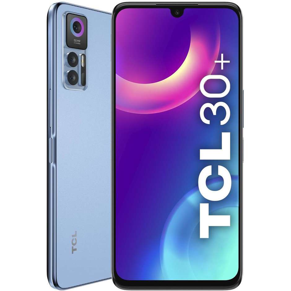 TCL 30 + Smartphone 4G 6.7" Ram 4 GB Memoria 128 GB Colore Blu