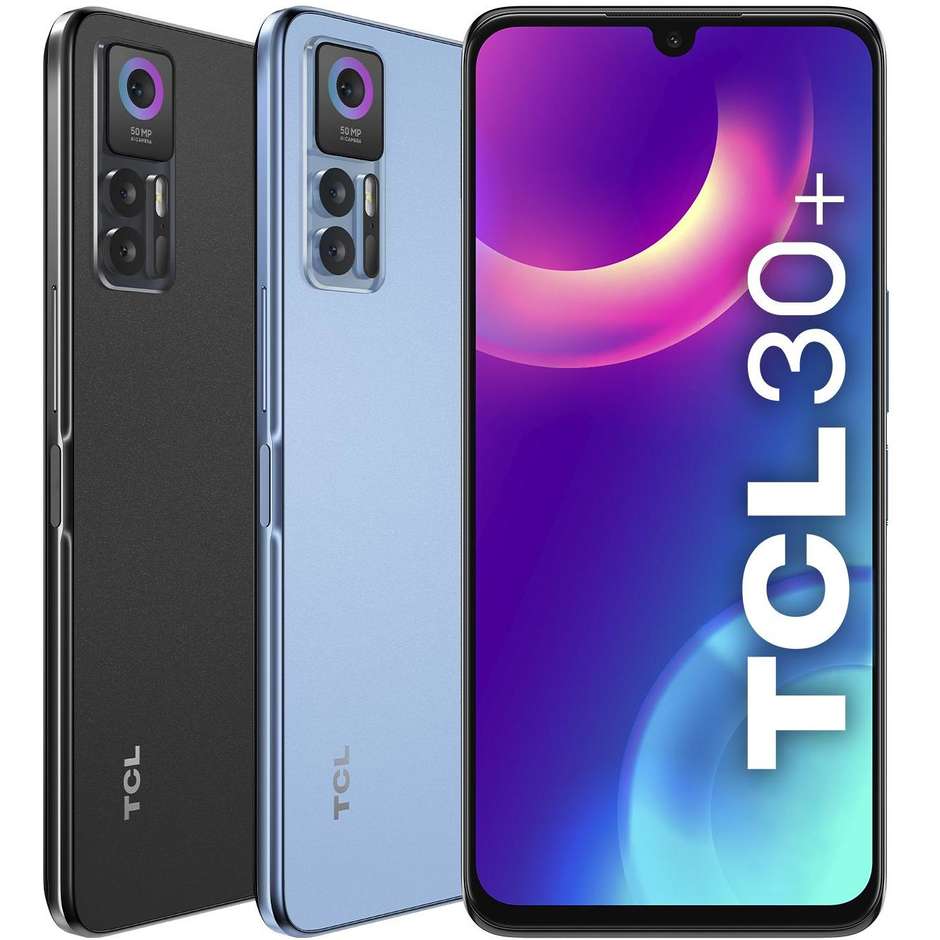 TCL 30 + Smartphone 4G 6.7" Ram 4 GB Memoria 128 GB Colore Blu