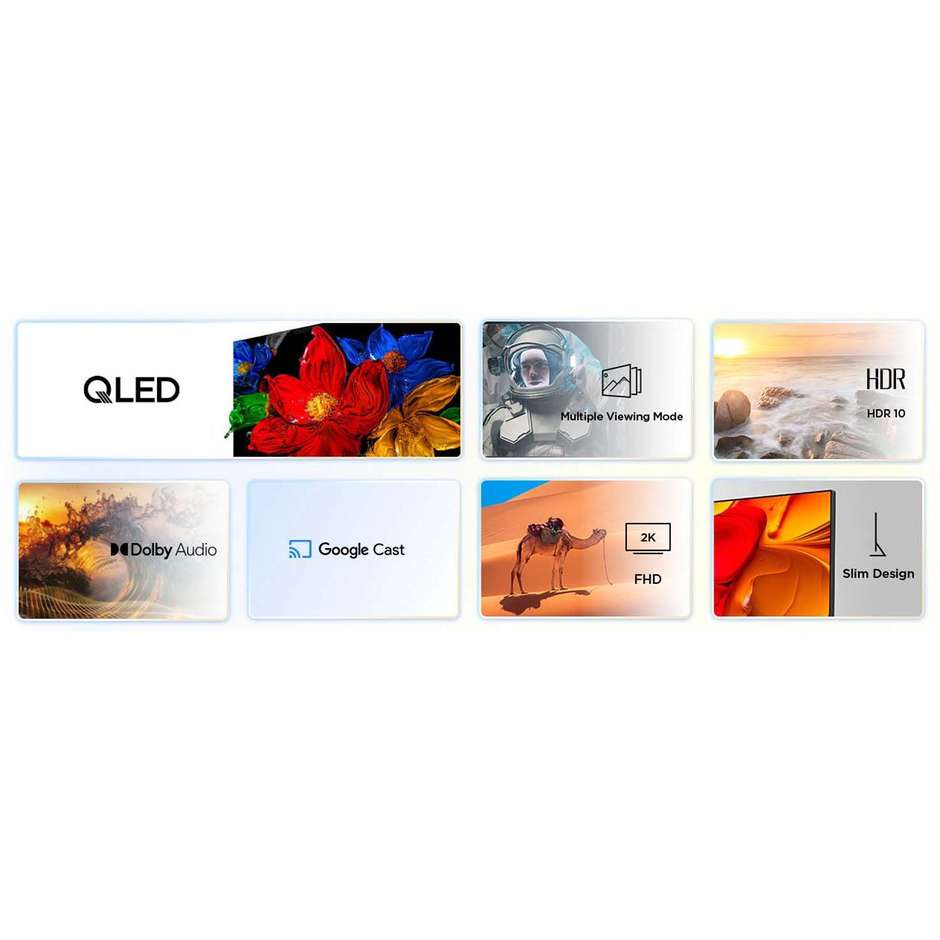 TCL 32S59K Smart TV 32" QLED Full HD Colore Metallic