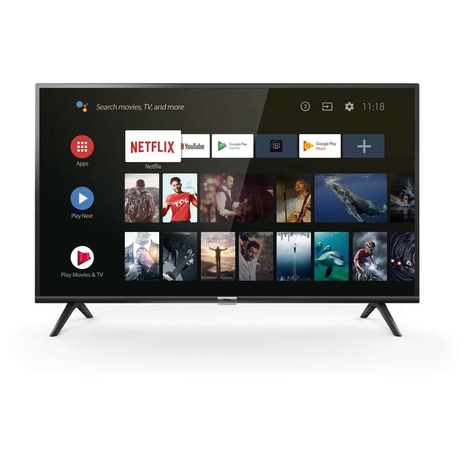 TCL 40ES560 Tv LED 40" Full HD Smart Tv Wi-Fi Android 8.0 classe A+ colore nero
