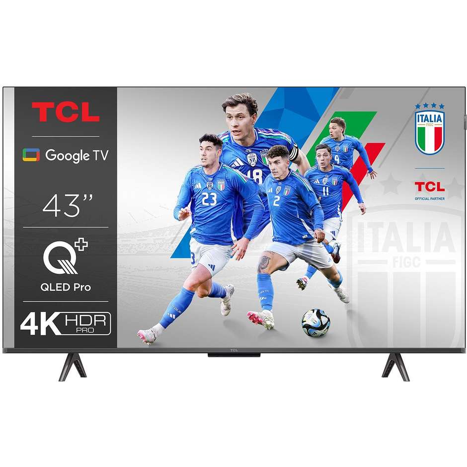 TCL 43C655 TV QLED 43" 4K Ultra HD Smart TV Wi-Fi Classe F Colore Nero