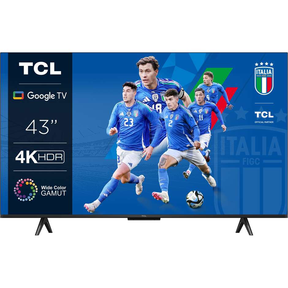 TCL 43P79B Tv LED 43" 4K Ultra HD Smart Tv Wi-Fi Classe F Colore Nero