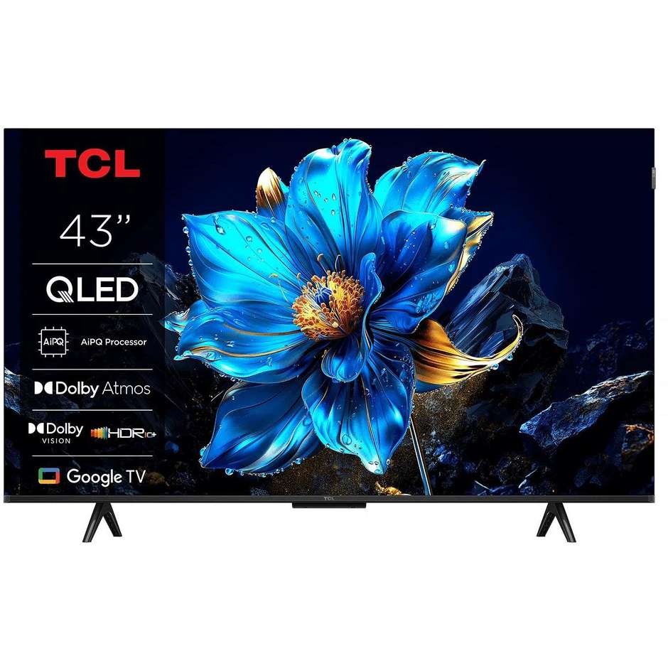 TCL 43T69C 43" QLED 4K HDR Google TV Nero