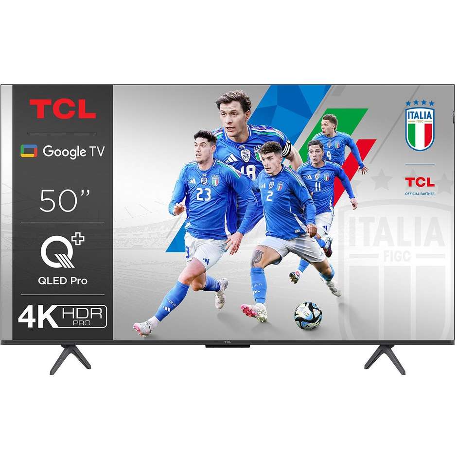 TCL 50C655 TV QLED 50" 4K Ultra HD Smart TV Wi-Fi Classe F Colore Nero