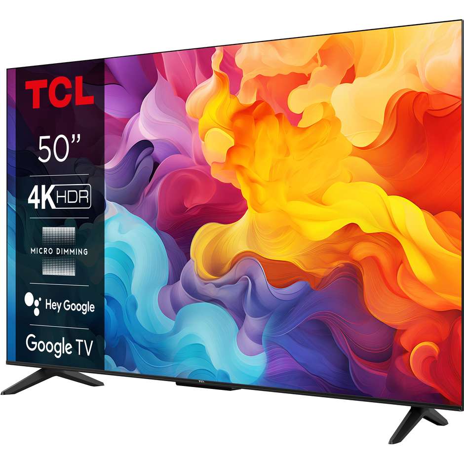 TCL 50P655 TV LED 50" 4K Ultra HD Smart TV Wi-Fi Classe F Colore Nero