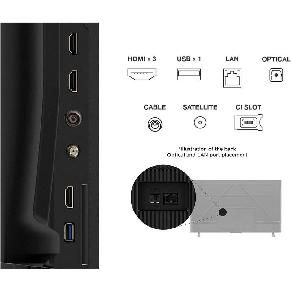 TCL 50P69K TV LED 50" 4K Ultra HD 4K Ultra HD Smart TV Wi-Fi Classe E Colore Nero