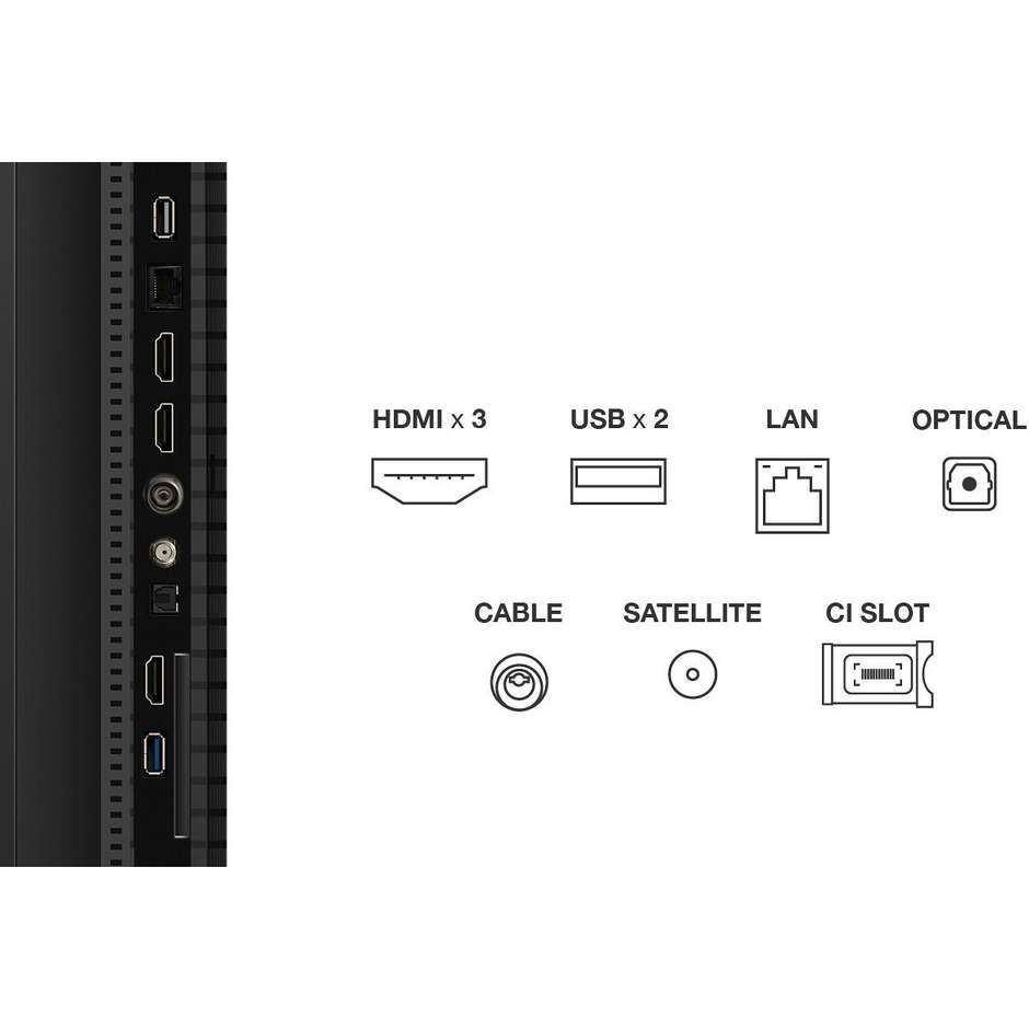 TCL 50P79K TV QLED 50" 4K Ultra HD Smart TV Wi-Fi Classe F Colore Nero