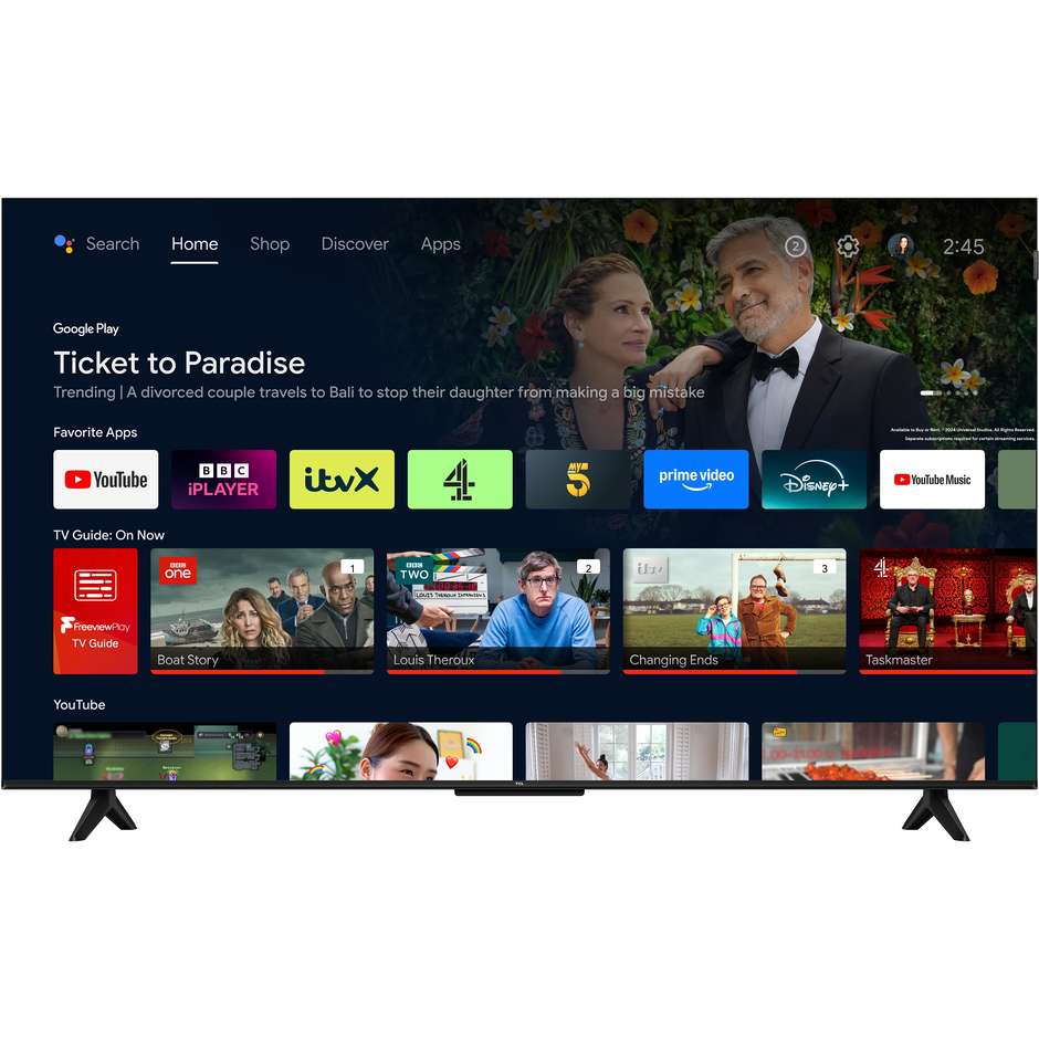 TCL 50S5L Smart TV 50" 4K Ultra HD QLED Android TV Nero
