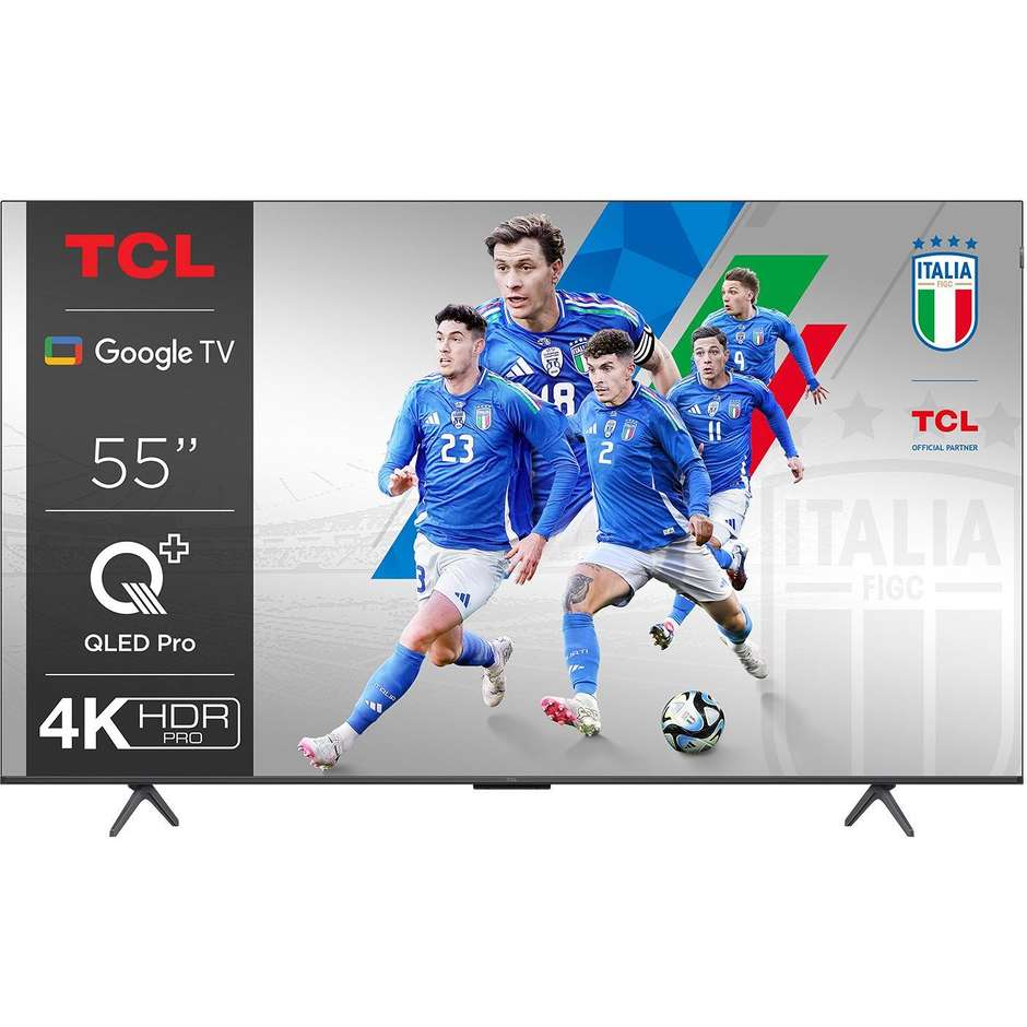 TCL 55C655 Tv QLED 55" 4K Ultra HD Smart Tv Wi-Fi Classe F Colore Nero