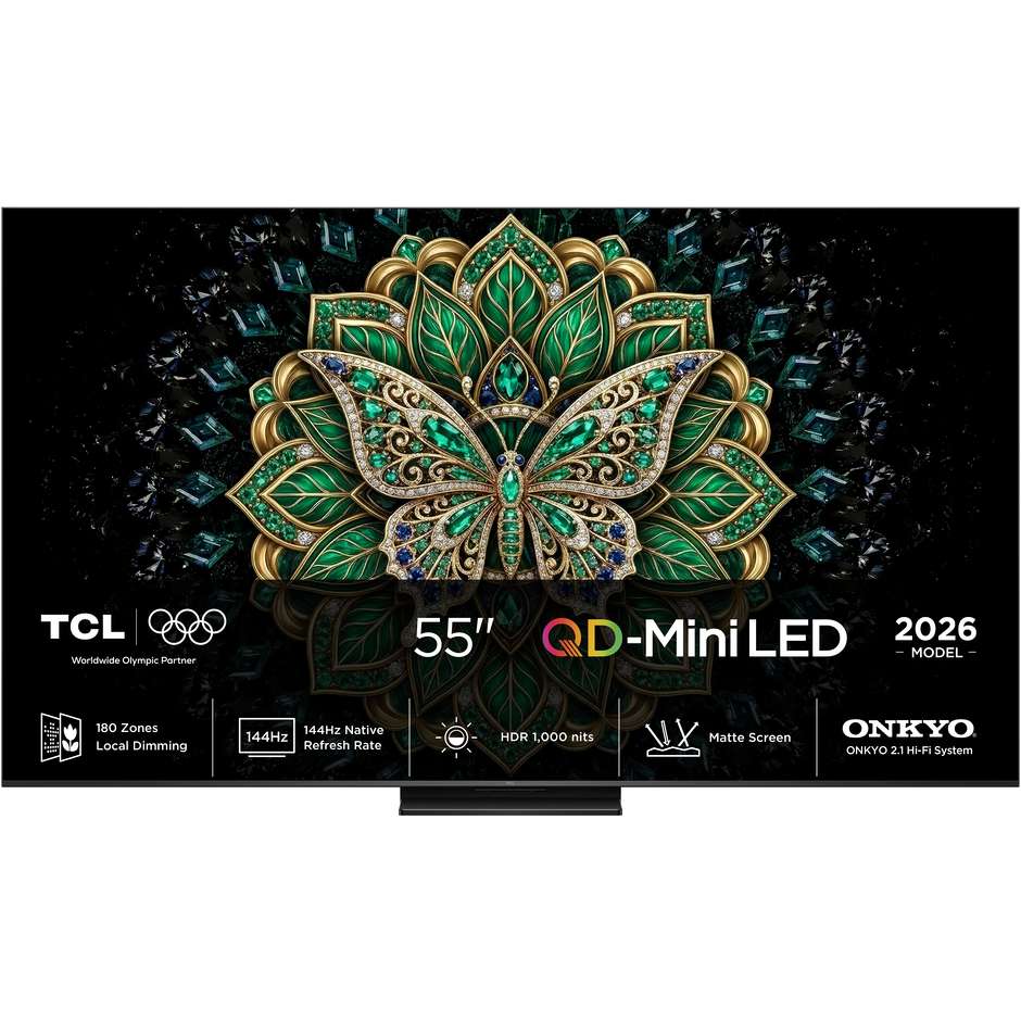 TCL 55C6K PRO TV QD-Mini LED 55" 4K 144Hz Google TV Nero