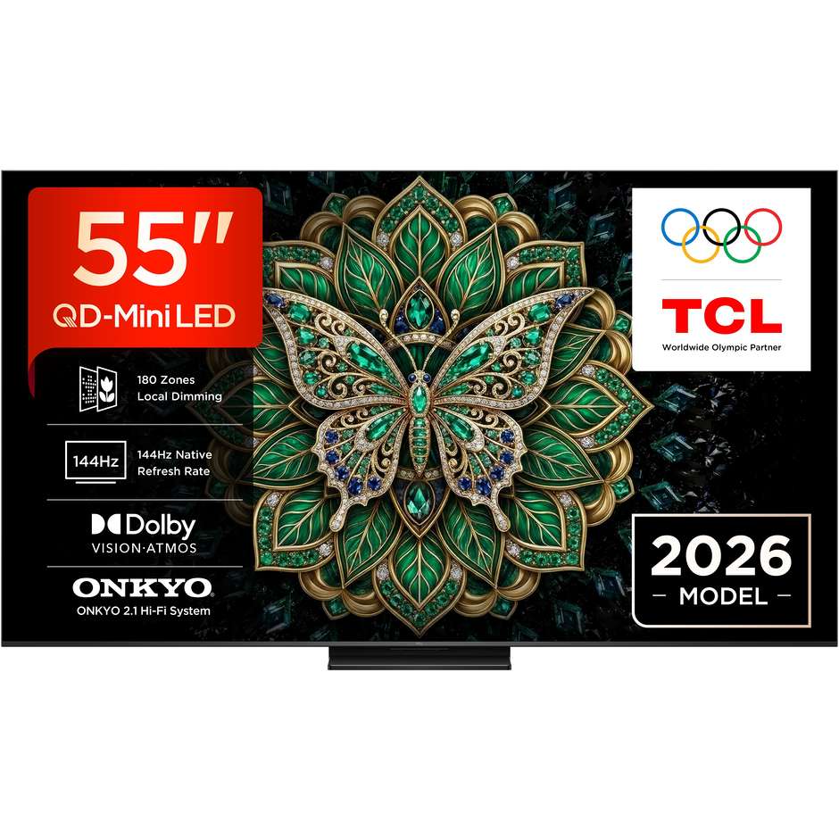 TCL 55C6K PRO TV QD-Mini LED 55" 4K 144Hz Google TV Nero